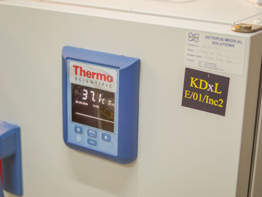 Laboratory incubator labelled KDxL